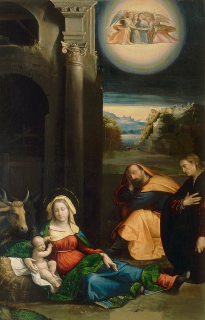 Madonna del Riposo with Portrait of Lionello, by Garofalo, in the Pinacoteca Nazionale in Ferrara by Benvenuto Tisi da Garofalo